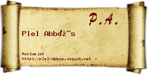 Plel Abbás névjegykártya